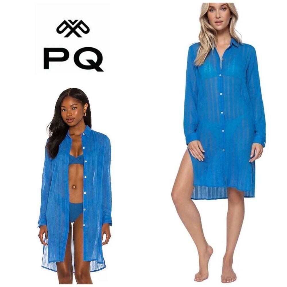 New. Pilyq blue coverup. XS/S